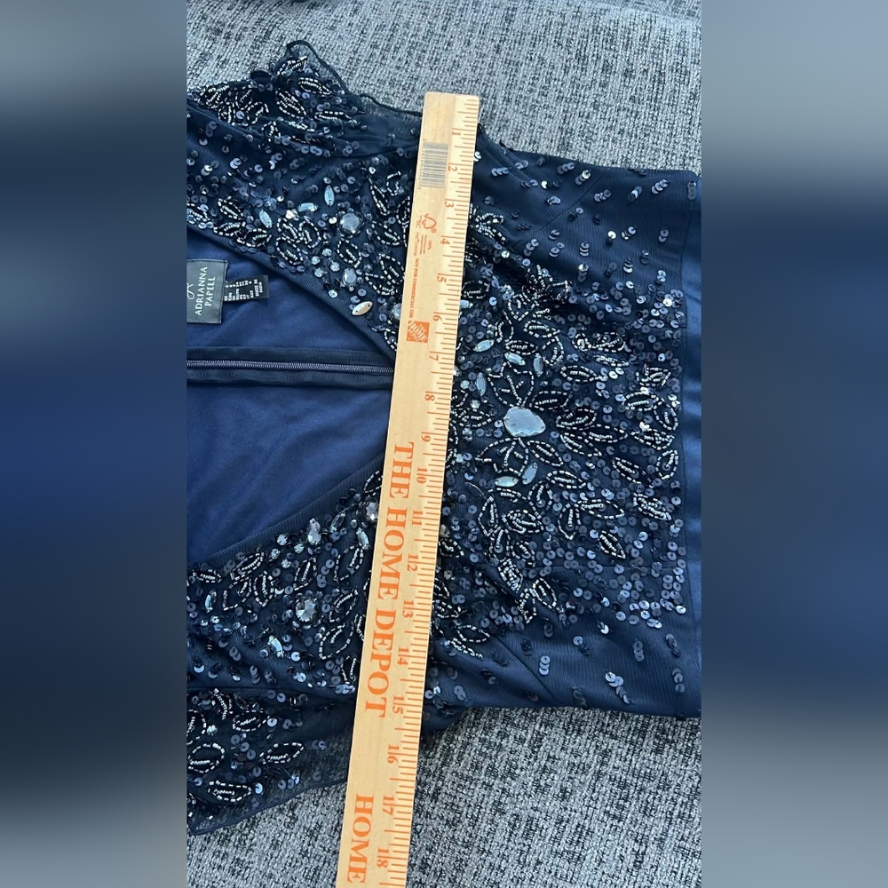 Adrianna Papell Midnight Blue Sequin Dress - Picture 12 of 13